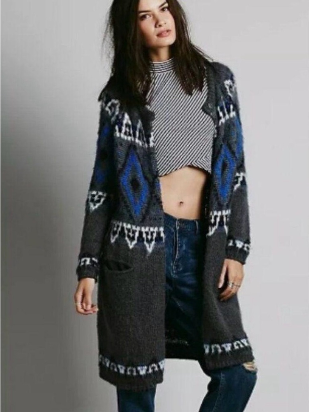 Free People button down cardigan sweater women L